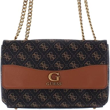 GUESS Nell Logo Convertible Xbody Flap Brown Logo/Cognac