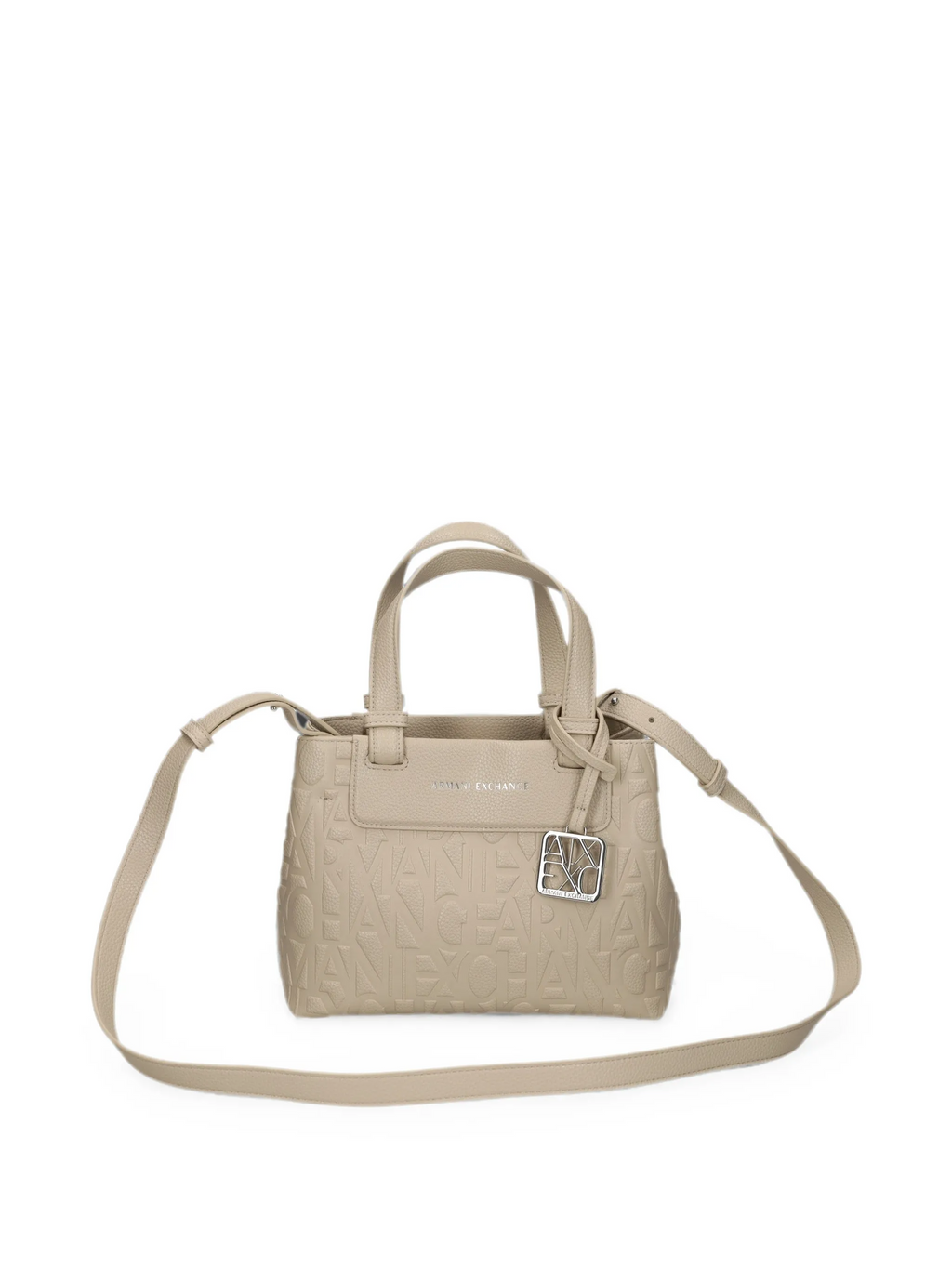 Armani Exchange Logo-Embossed Tote Bag Beige