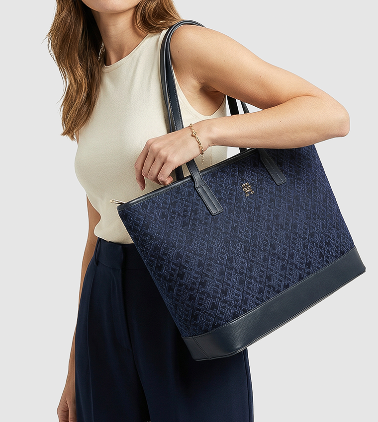 Tommy Hilfiger LATAM JACQUARD TOTE Bag Navy