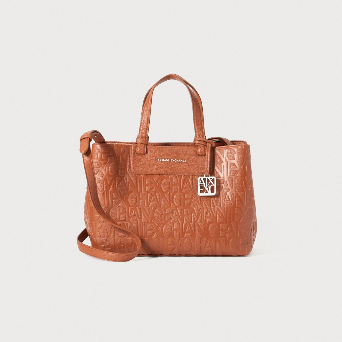 Armani Exchange Logo-Embossed Tote Bag Brown