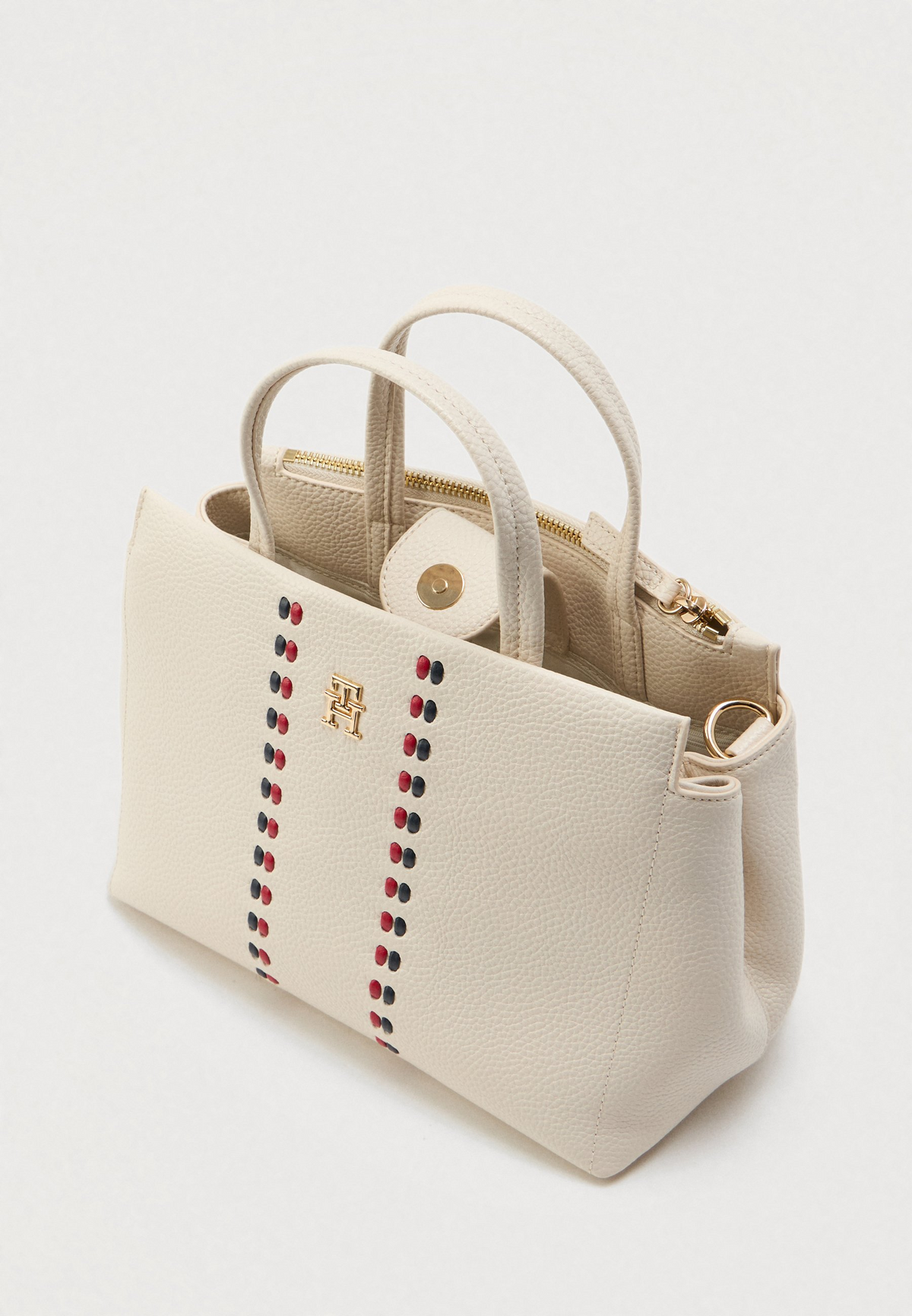 Tommy Hilfiger TIMELESS MINI SATCHEL - Cross Body Bag - Soft Cream