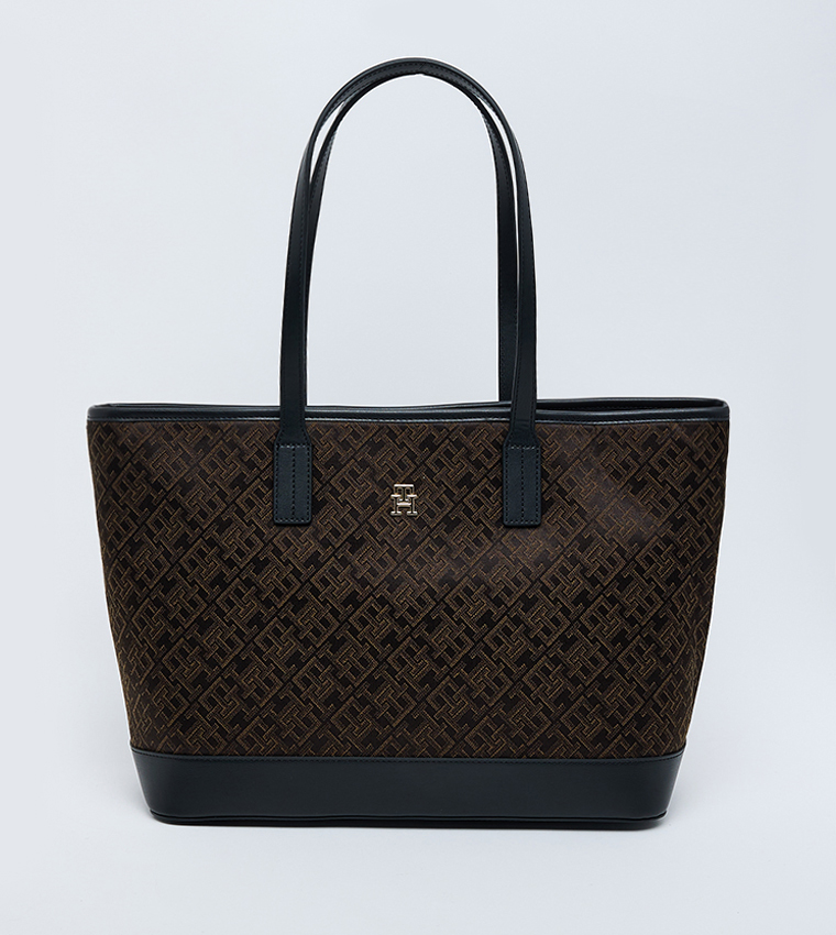 Tommy Hilfiger LATAM JACQUARD TOTE Bag Brn\Blk