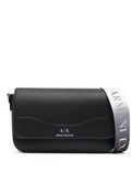 Armani Exchange Logo-Print Leather Crossbody Bag - Black