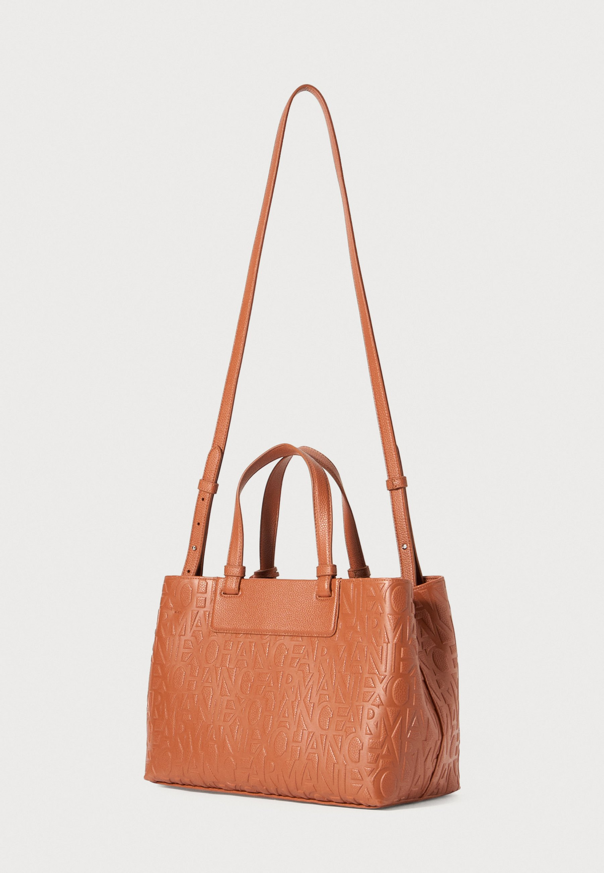 Armani Exchange Logo-Embossed Tote Bag Brown