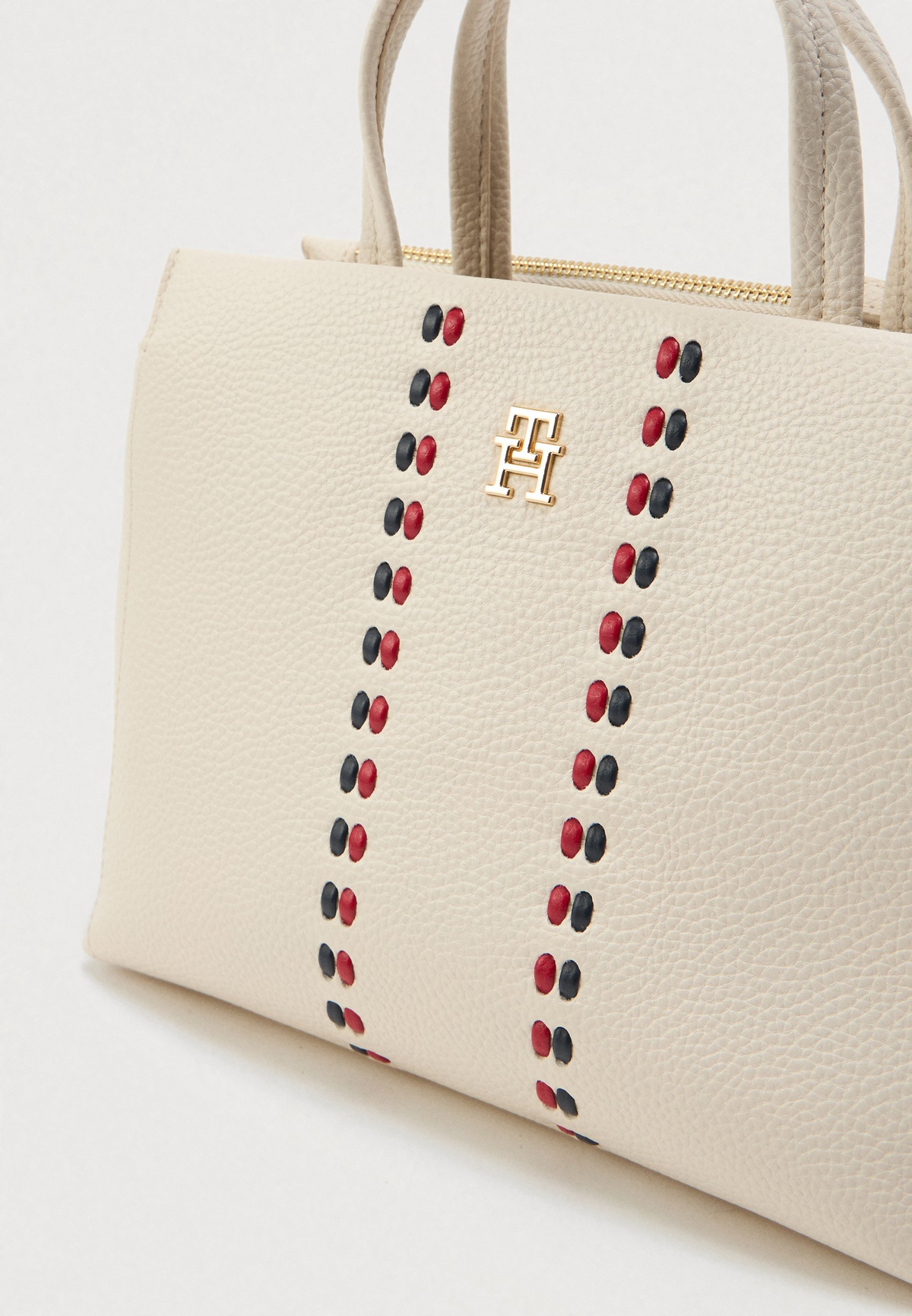 Tommy Hilfiger TIMELESS MINI SATCHEL - Cross Body Bag - Soft Cream
