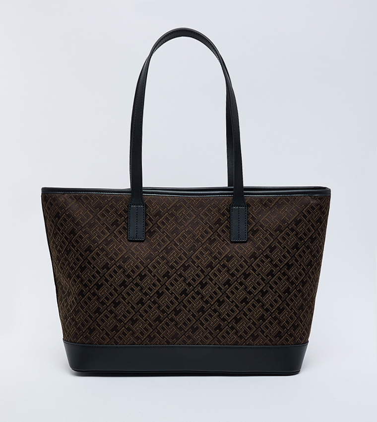 Tommy Hilfiger LATAM JACQUARD TOTE Bag Brn\Blk
