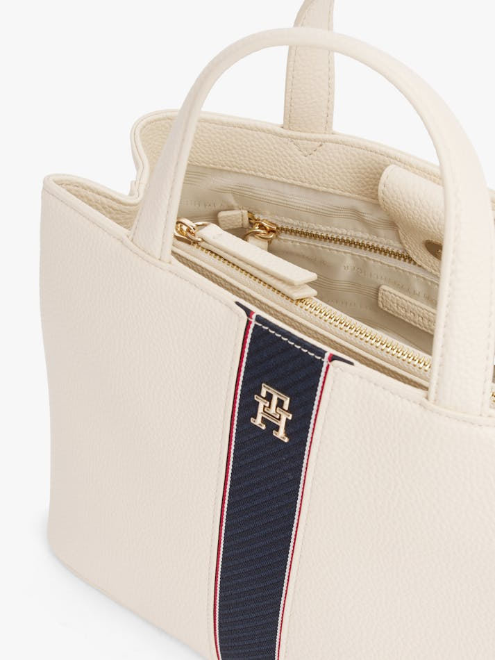 Tommy Hilfiger TH Monogram Satchel Soft Cream