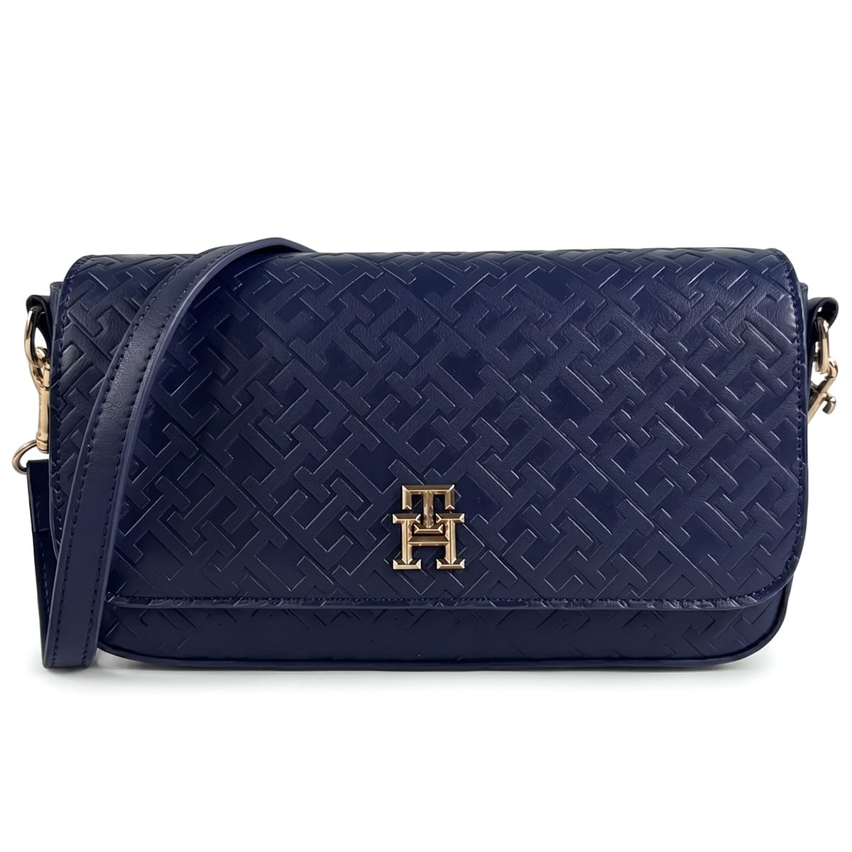 Tommy Hilfiger Navy Blue Monogram Embossed Women’s Crossbody Bag