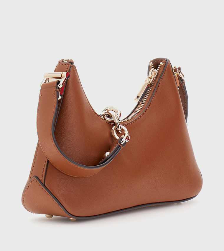 GUESS Dea Crossbody Top Zip Cognac