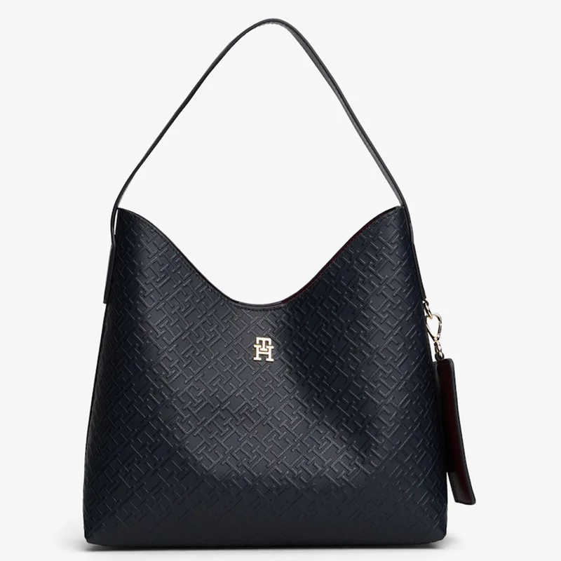 Tommy Hilfiger Hilfiger Icon Embossed TH Monogram Shoulder Bag Black