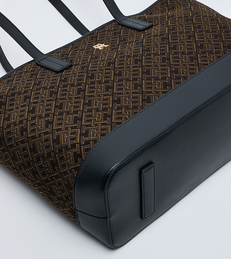 Tommy Hilfiger LATAM JACQUARD TOTE Bag Brn\Blk