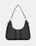 Guess Noreen 4G Logo Shoulder Bag Black Embossed