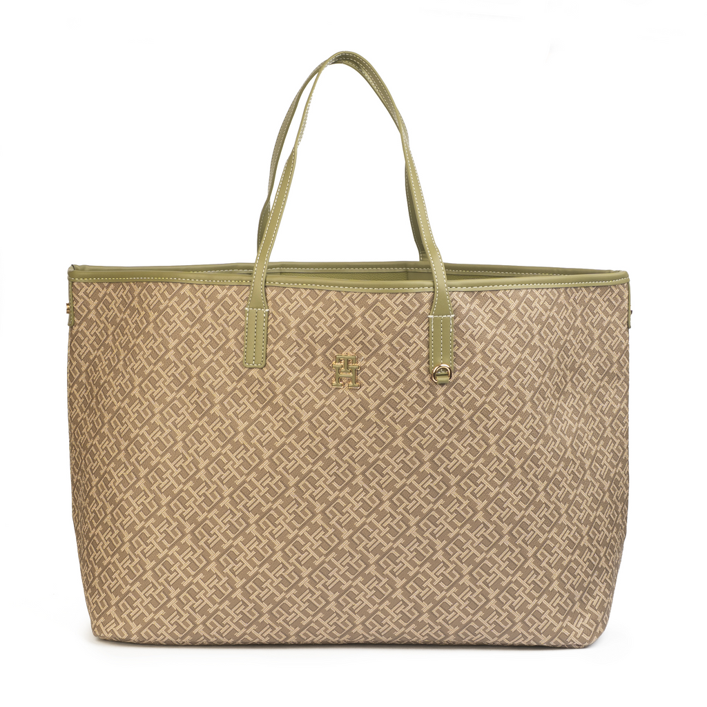 Tommy Hilfiger TH Monoplay Tote Bag And Pouch Olive Color