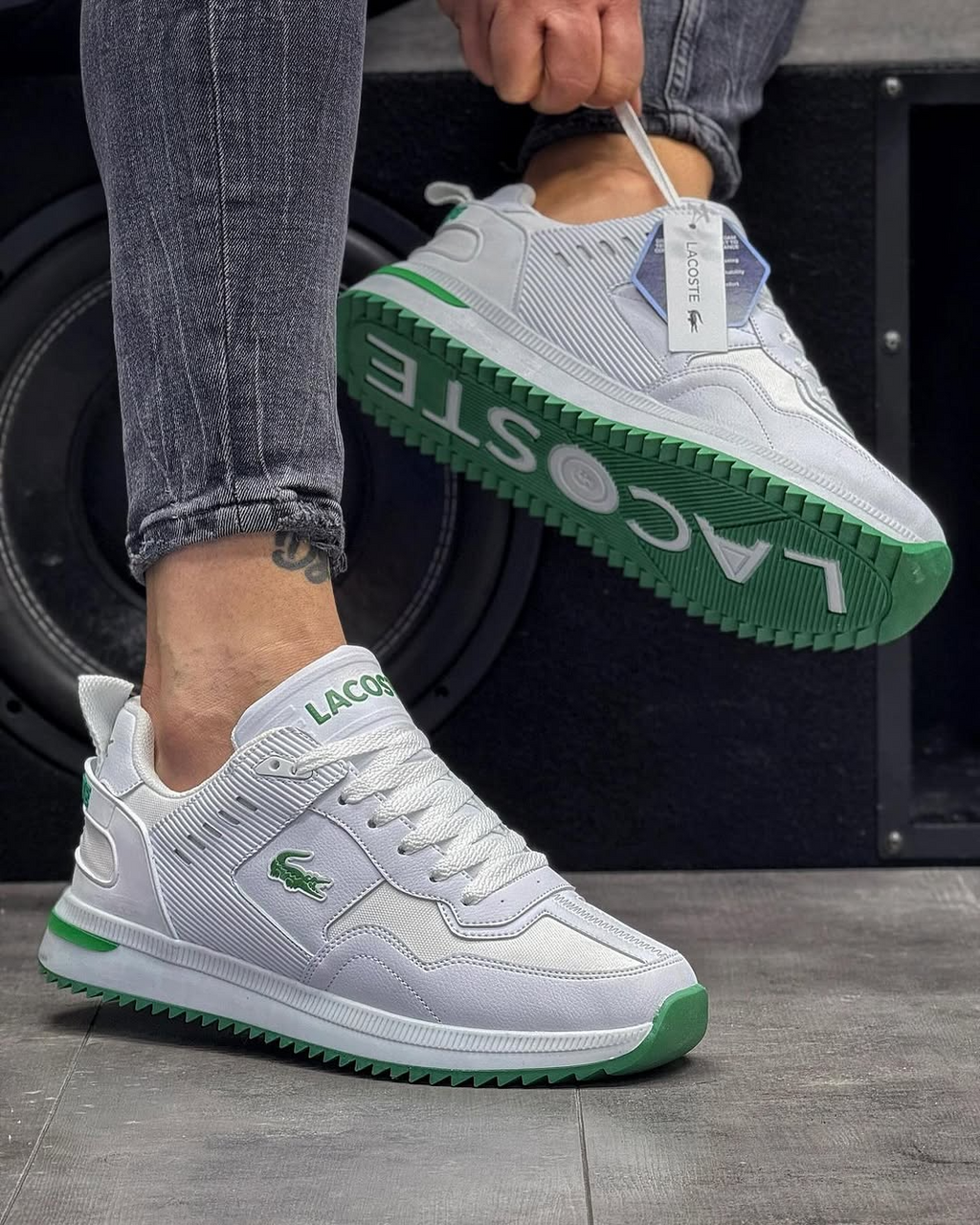 Men's Lacoste mid-season Sports Sneakers WHT\Green