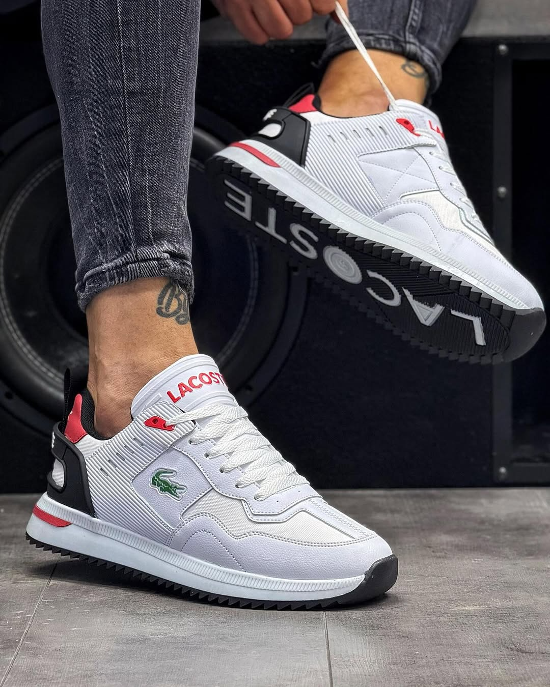 Men's Lacoste mid-season Sports Sneakers Navy\White