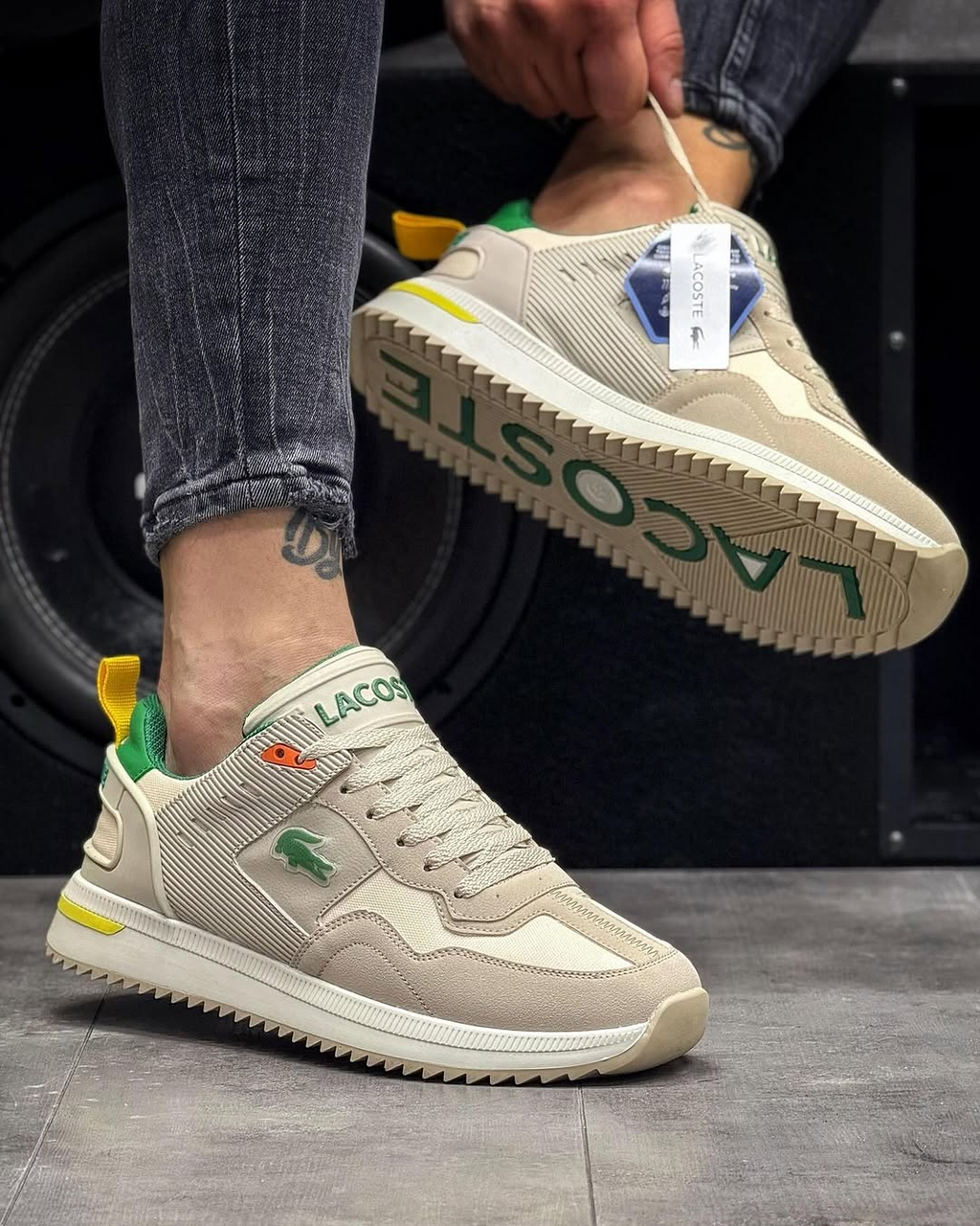 Men's Lacoste mid-season Sports Sneakers Beige