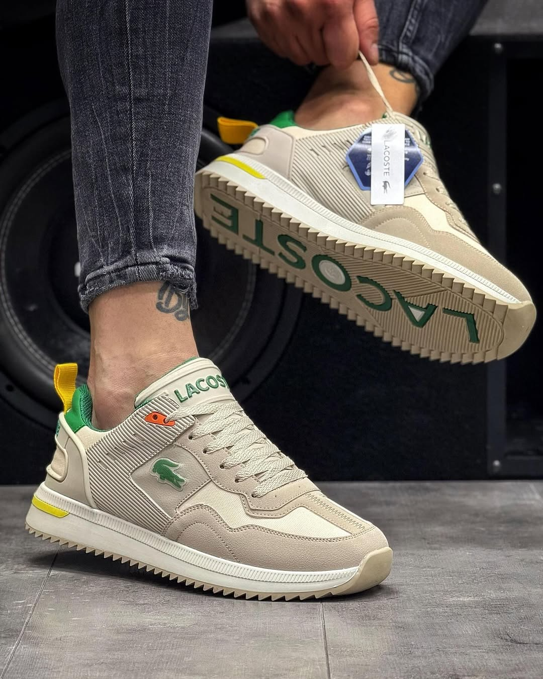 Men's Lacoste mid-season Sports Sneakers Beige