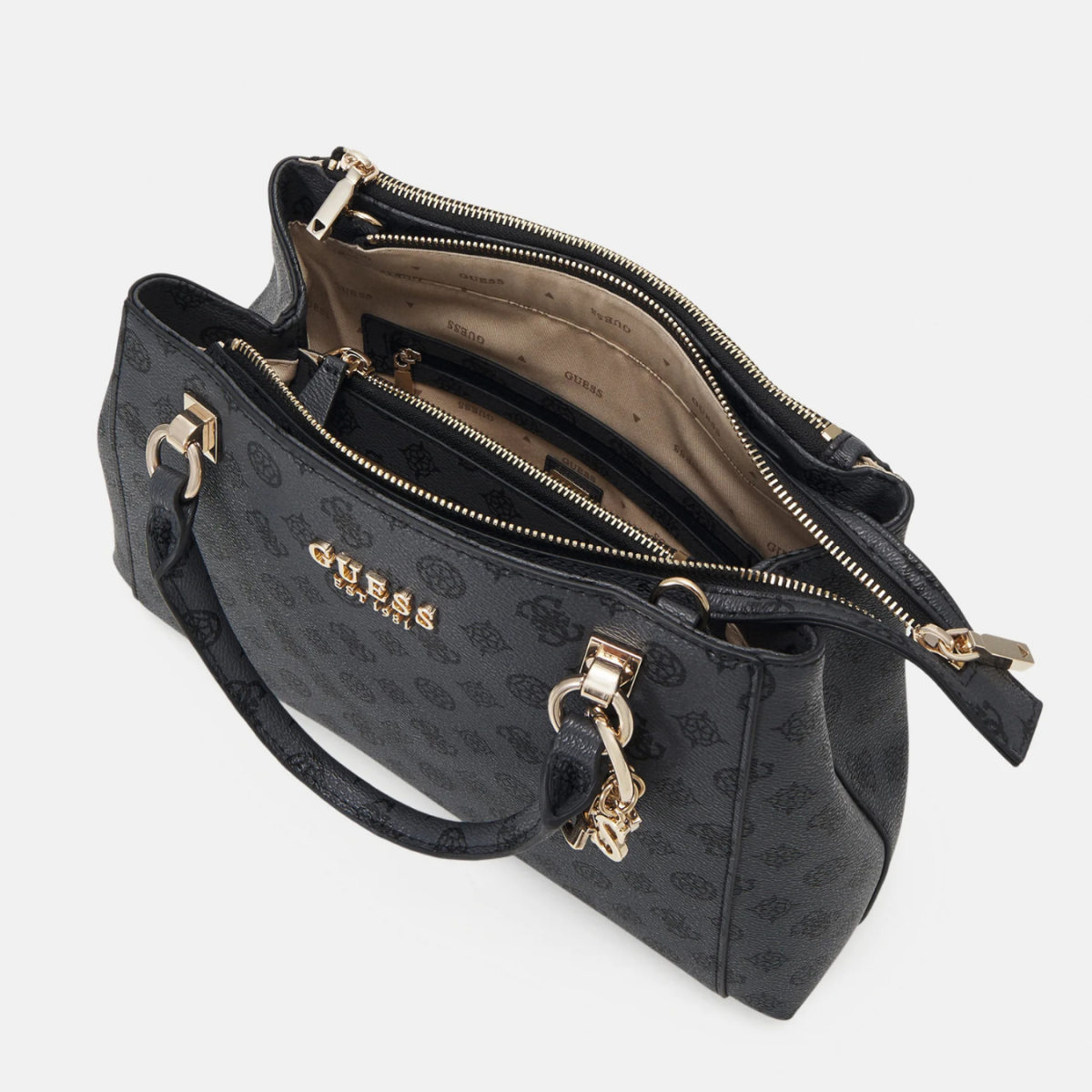 GUESS Evelune Girlfriend Satchel Bag Size Big - GRY-GB110