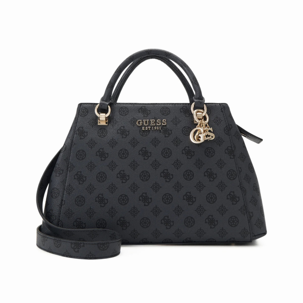 GUESS Evelune Girlfriend Satchel Bag Size Big - GRY-GB110