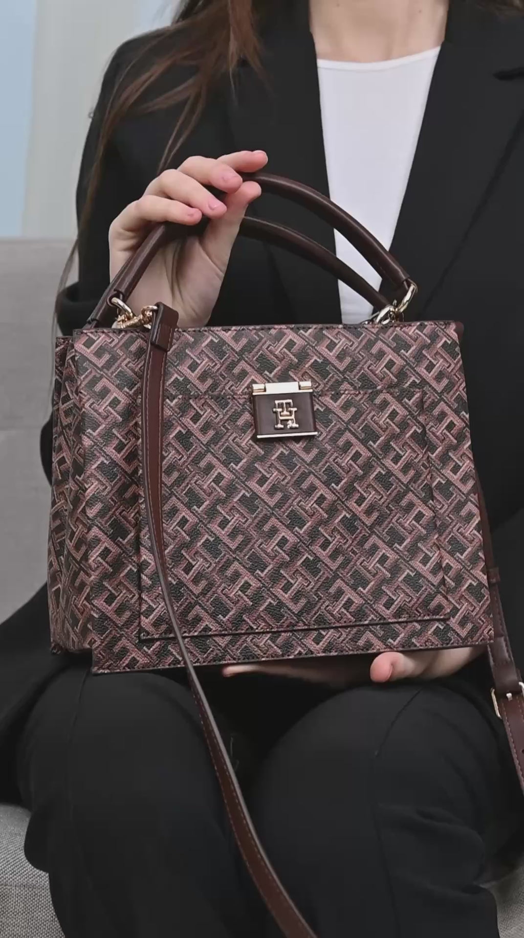 Tommy Hilfiger Burgundy Mini Tote Bag