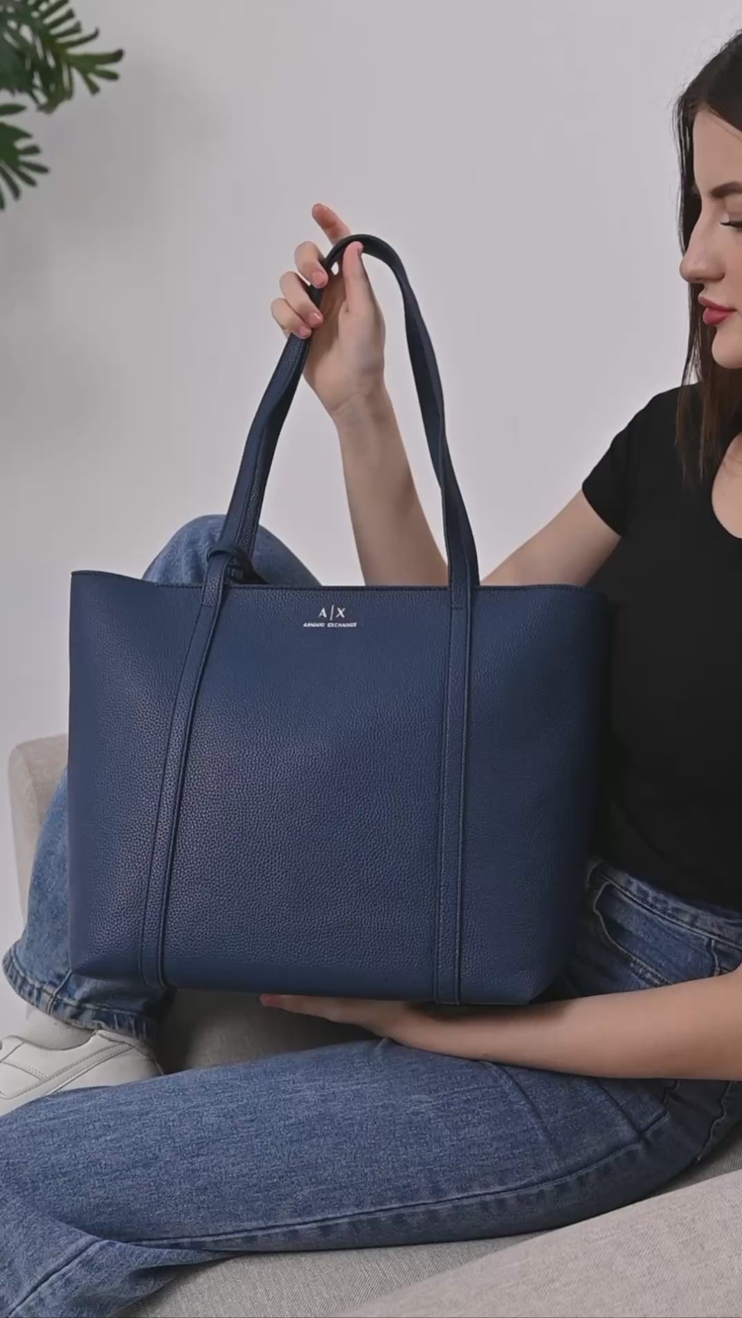 Armani Exchange Shopper Tote Bag - Navy