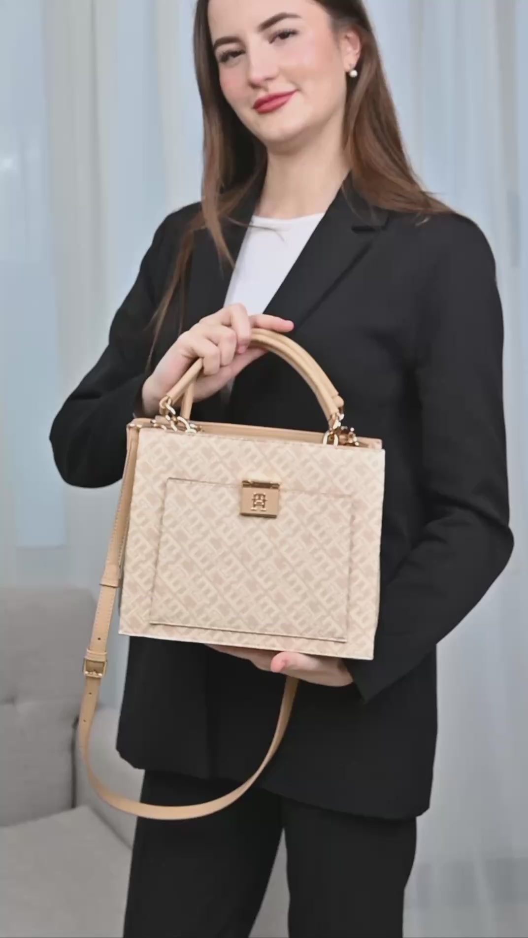 Tommy Hilfiger Beige Mini Tote Bag