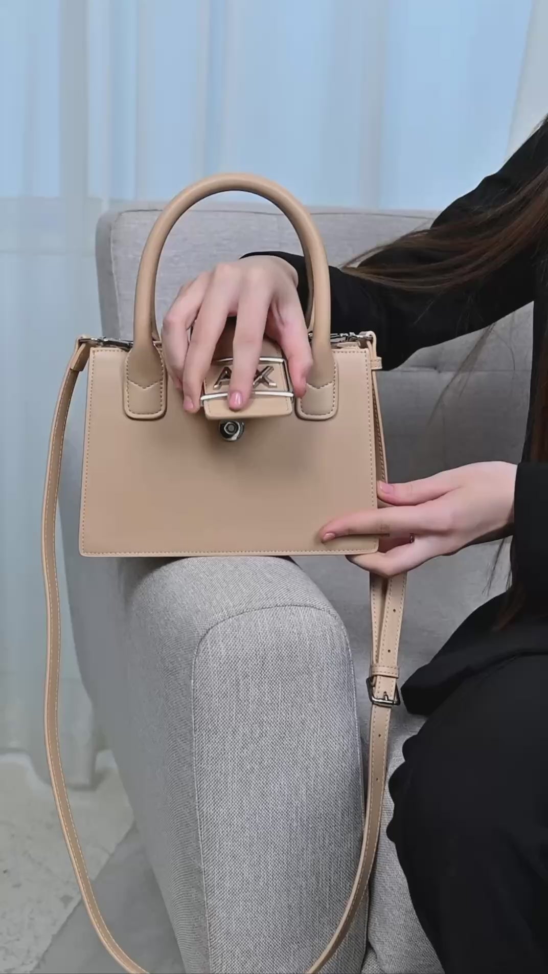 Armani Exchange Handbag Satchel - Tan