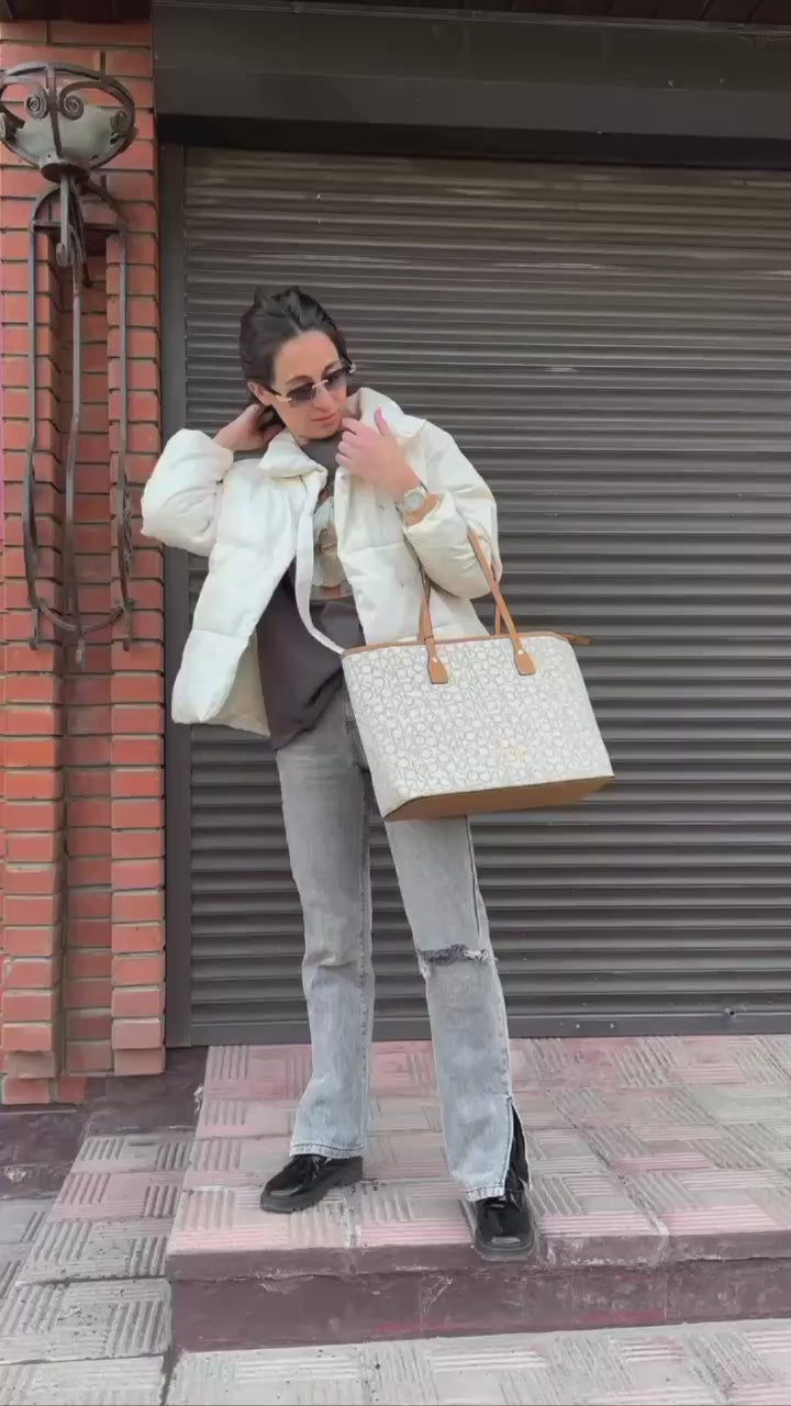 CALVIN KLEIN – White Women Shoulder Tote Bag