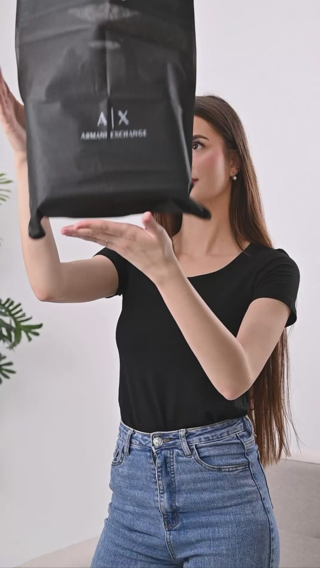 Armani Exchange Logo-Embossed Tote Bag Black