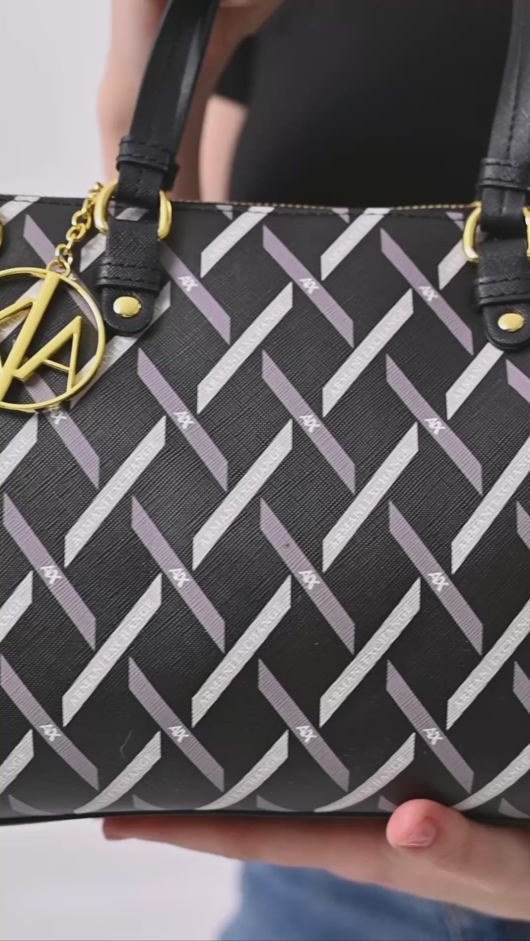 Armani Exchange Logo Graphic Tote Bag Black