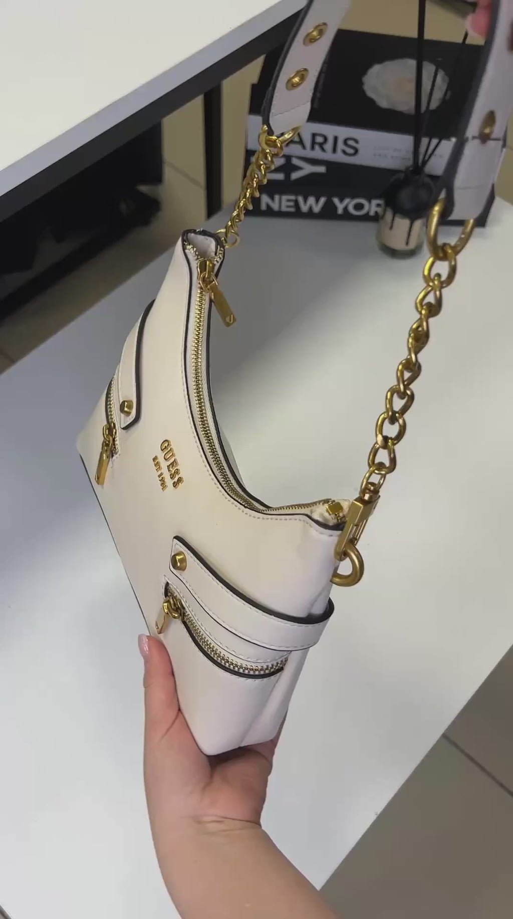Guess Beige Trissa Shoulder Bag