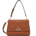 Guess Silvye Flap Shoulder Bag Brown Tan