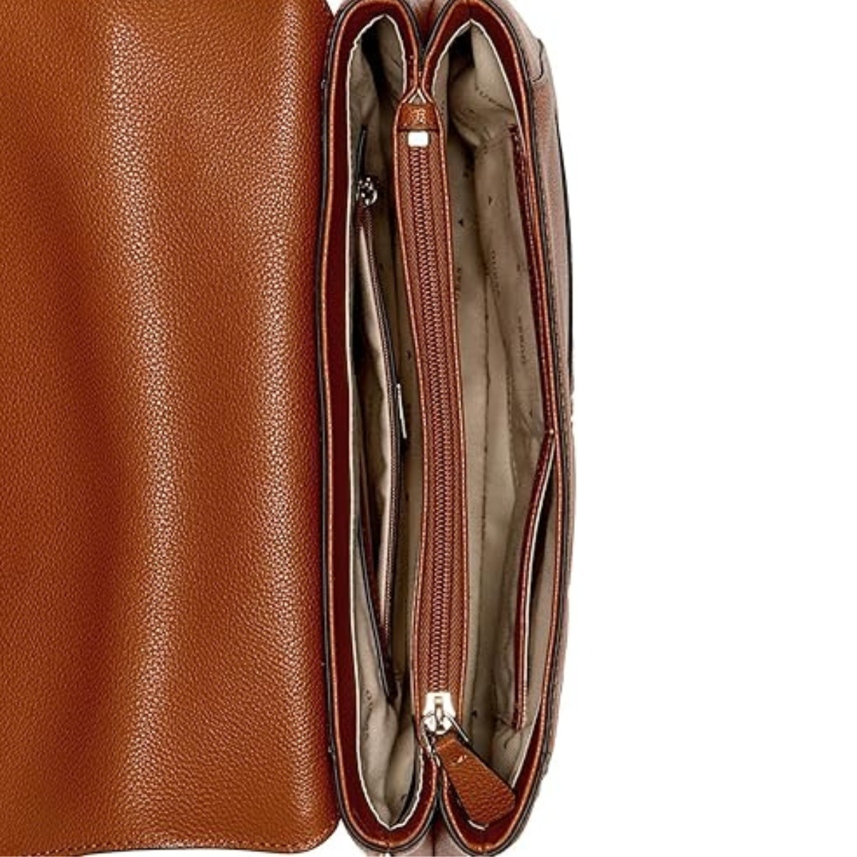 Guess Silvye Flap Shoulder Bag Brown Tan